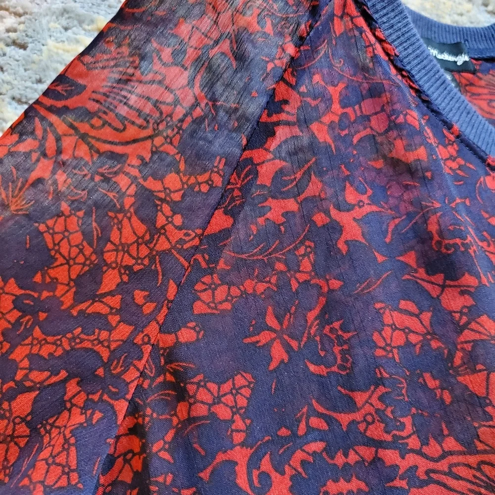 Mason + Mackenszie Navy Sheer Blouse - Picture 3 of 8